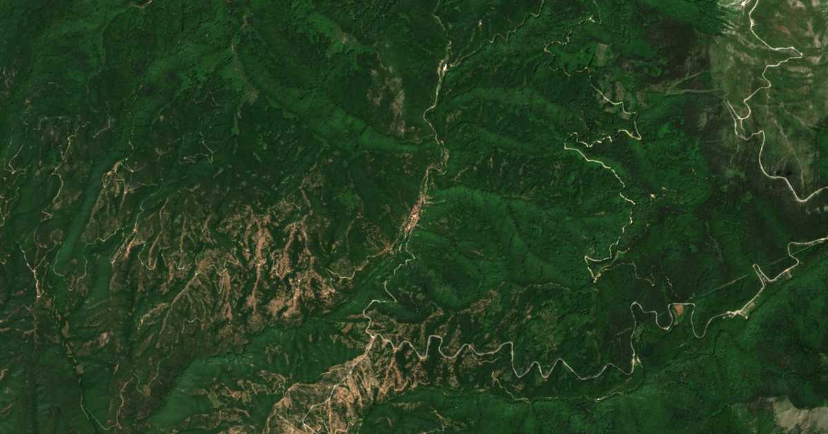 Mapa por satélite de Pirin