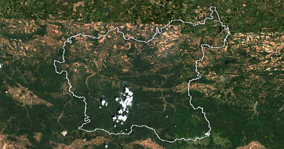 Imagen de satélite con el límite trazado: Lovech