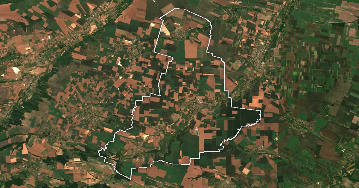 Imagen de satélite con el límite trazado: Yakimovo