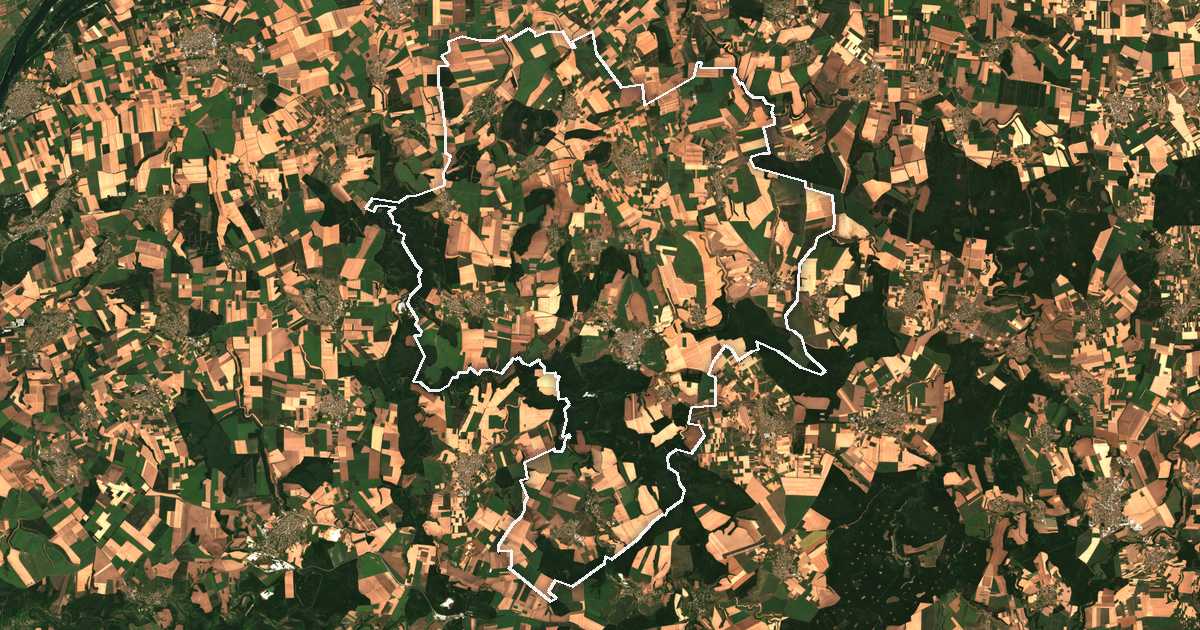 Imagen de satélite con el límite trazado: Kubrat