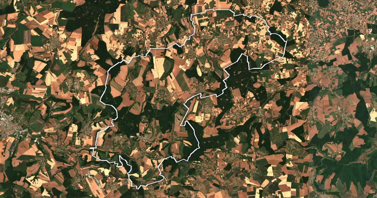 Imagen de satélite con el límite trazado: Samuil