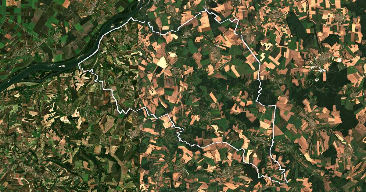 Imagen de satélite con el límite trazado: Ivanovo