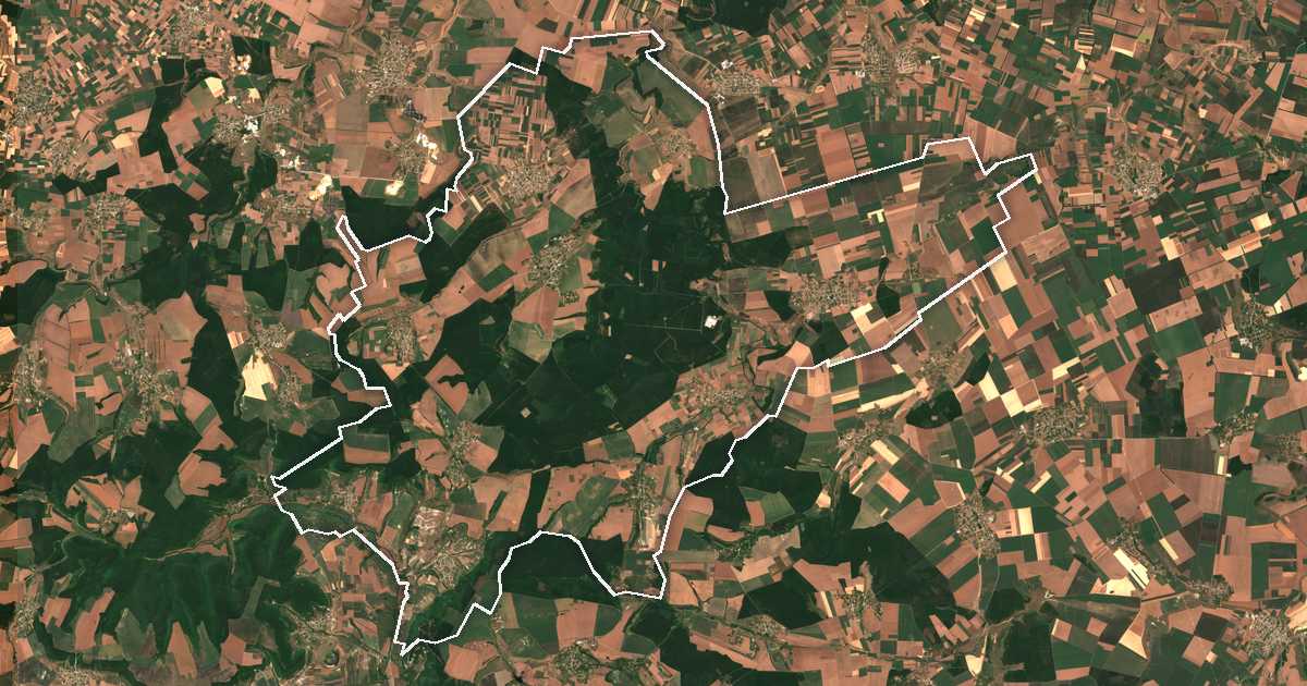 Imagen de satélite con el límite trazado: Nikola Kozlevo