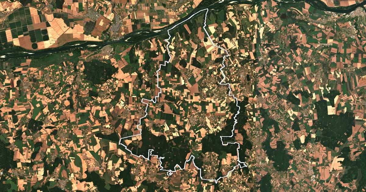 Imagen de satélite con el límite trazado: Glavinitsa