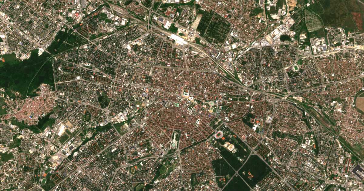 Mapa por satélite de Sofía