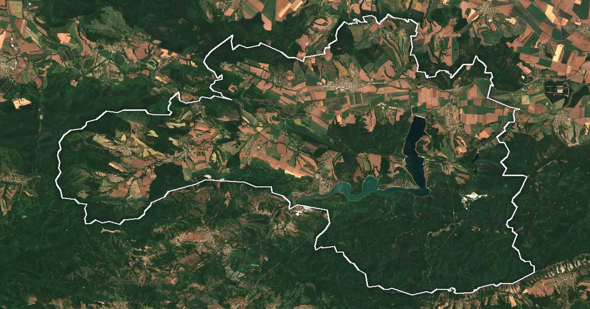 Imagen de satélite con el límite trazado: Dalgopol