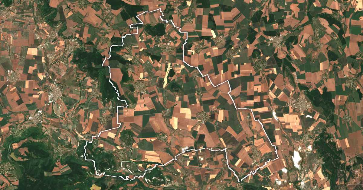 Imagen de satélite con el límite trazado: Vetrino