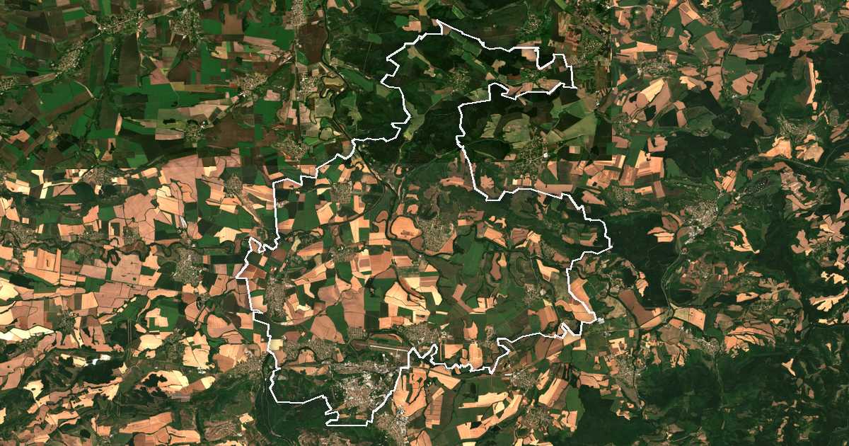 Imagen de satélite con el límite trazado: Gorna Orjahovica