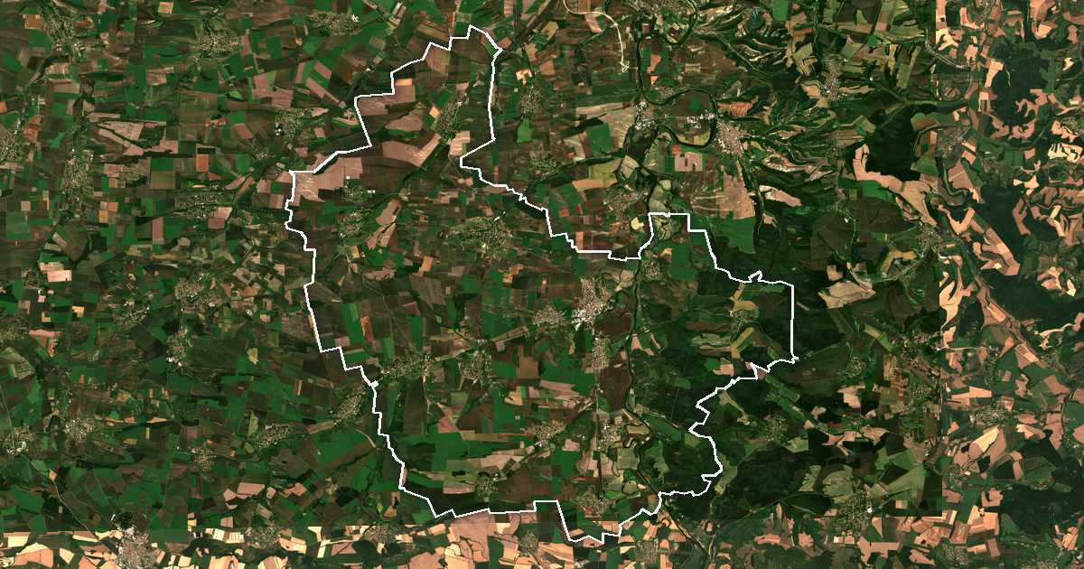 Imagen de satélite con el límite trazado: Polski Trǎmbeš