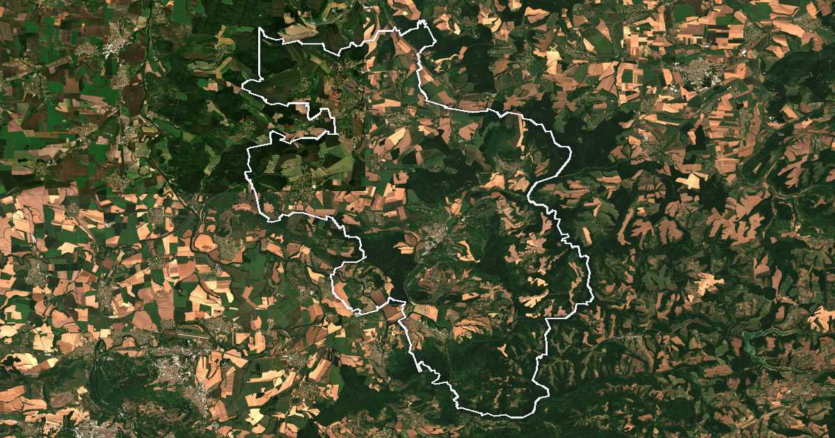 Imagen de satélite con el límite trazado: Stražica