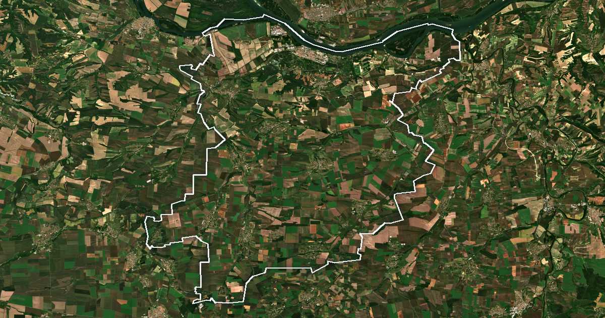 Imagen de satélite con el límite trazado: Svishtov
