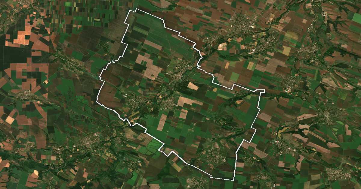 Imagen de satélite con el límite trazado: Háyredin