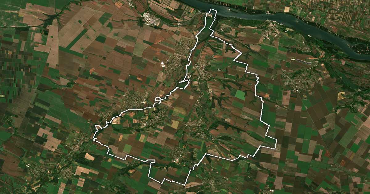 Imagen de satélite con el límite trazado: Mizia