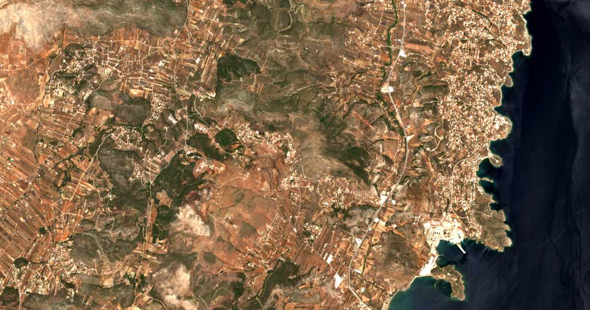 Mapa por satélite de Pláka