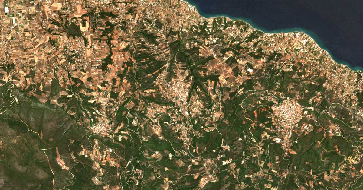 Mapa por satélite de Markópoulon