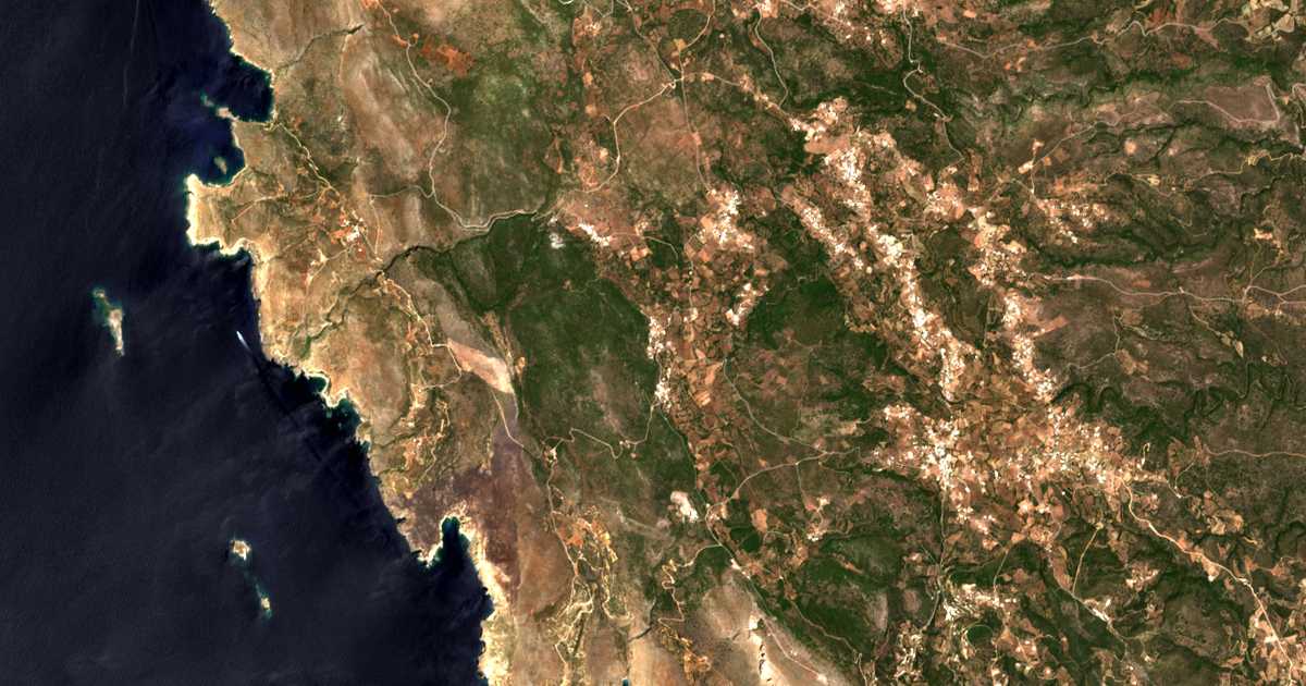 Mapa por satélite de Drymón