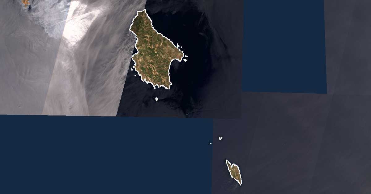 Imagen de satélite con el límite trazado: Dímos Kythíron