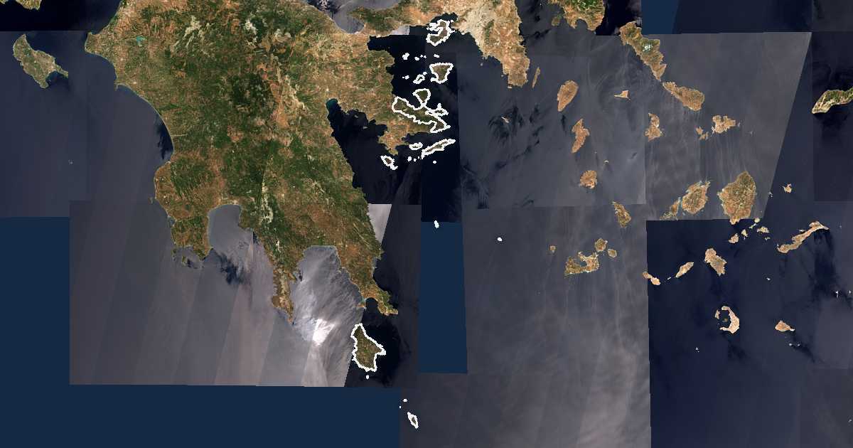 Imagen de satélite con el límite trazado: Unidad periférica de Islas