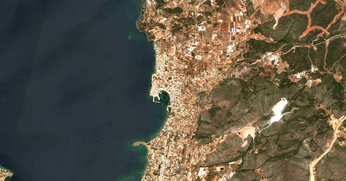 Mapa por satélite de Néa Artáki
