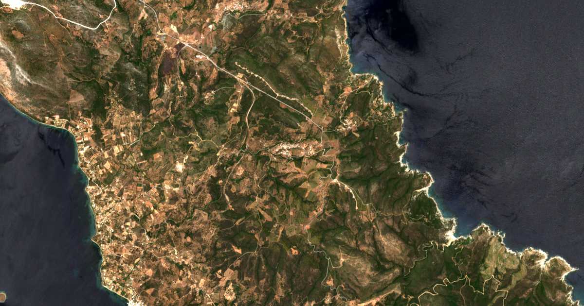 Mapa por satélite de Polypótamos