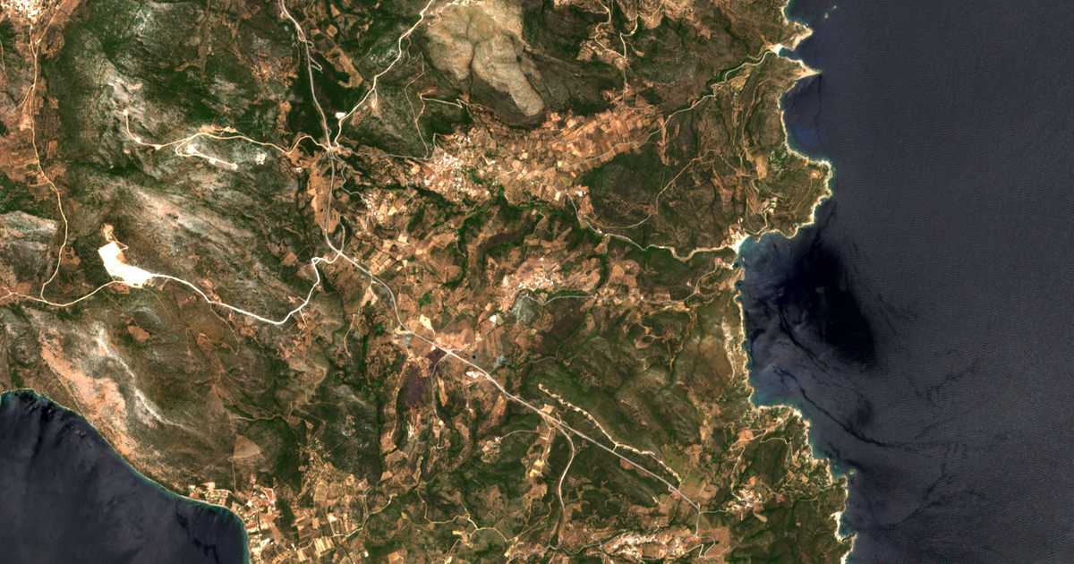 Mapa por satélite de Tsakaíoi