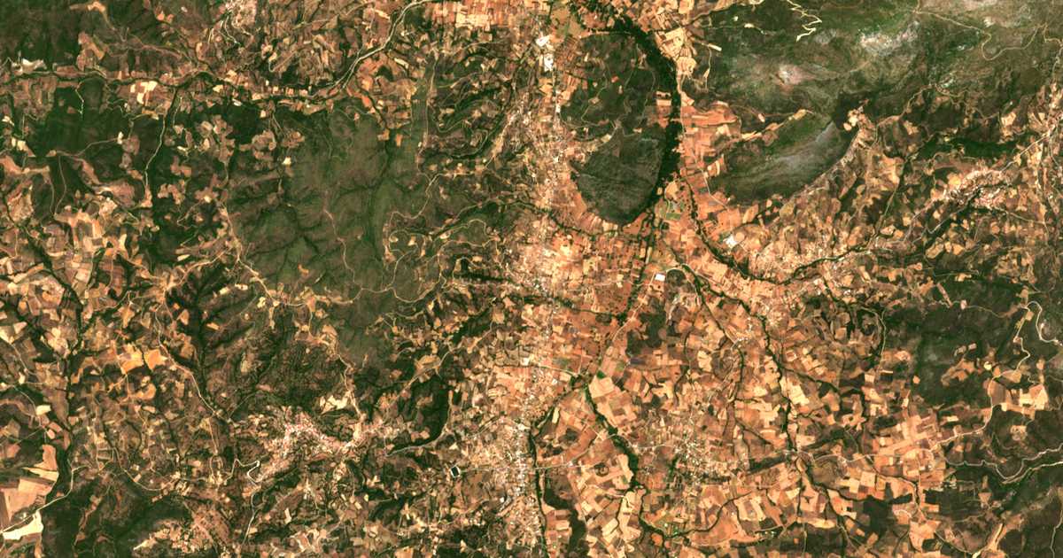 Mapa por satélite de Dáfni