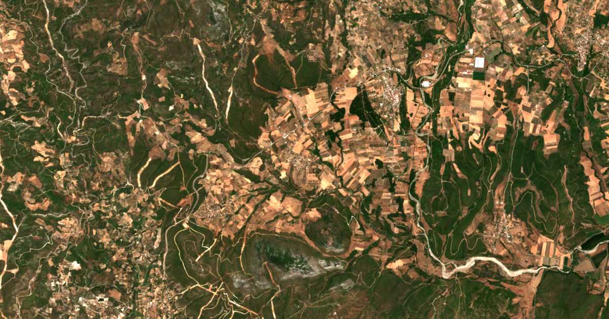 Mapa por satélite de Dáfni