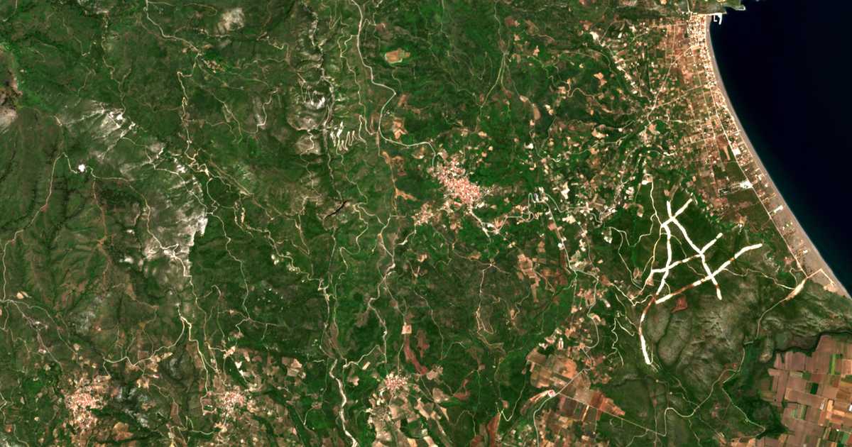 Mapa por satélite de Palaióvrysi