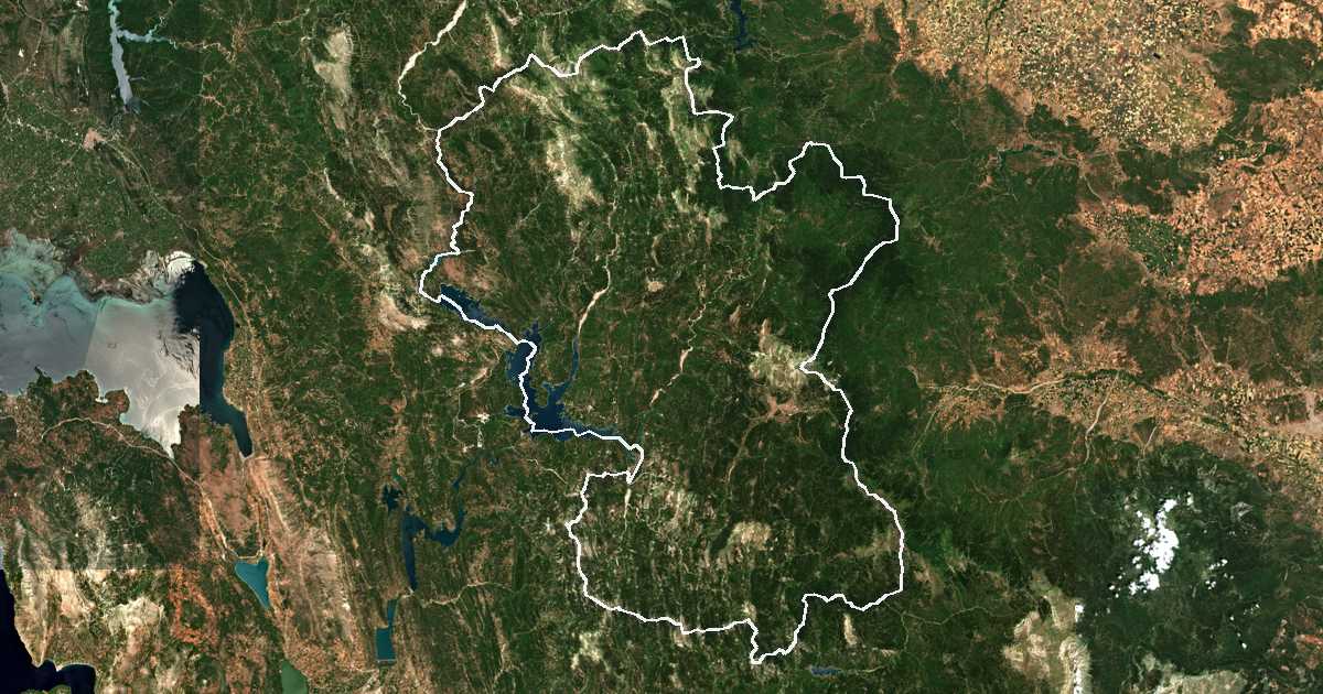 Imagen de satélite con el límite trazado: Euritania