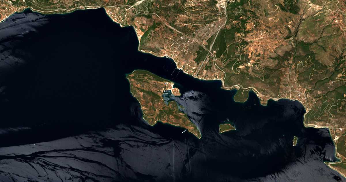 Mapa por satélite de Trizónia