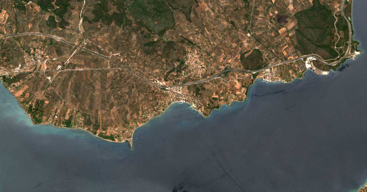 Mapa por satélite de Paralía Rachón