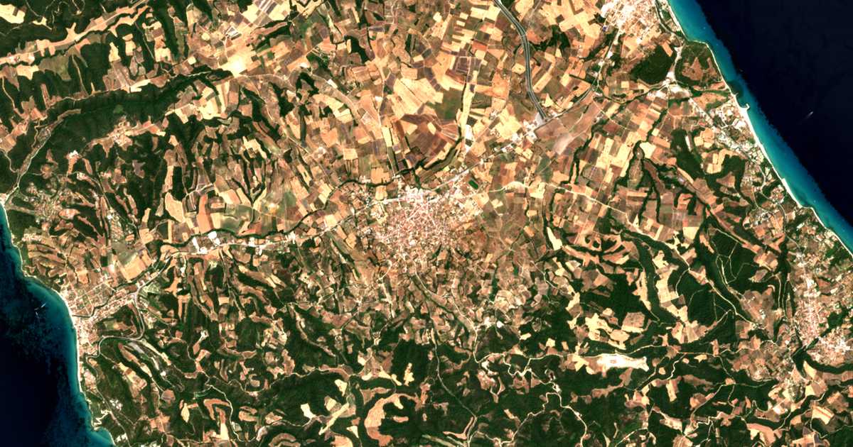 Mapa por satélite de Kassándreia