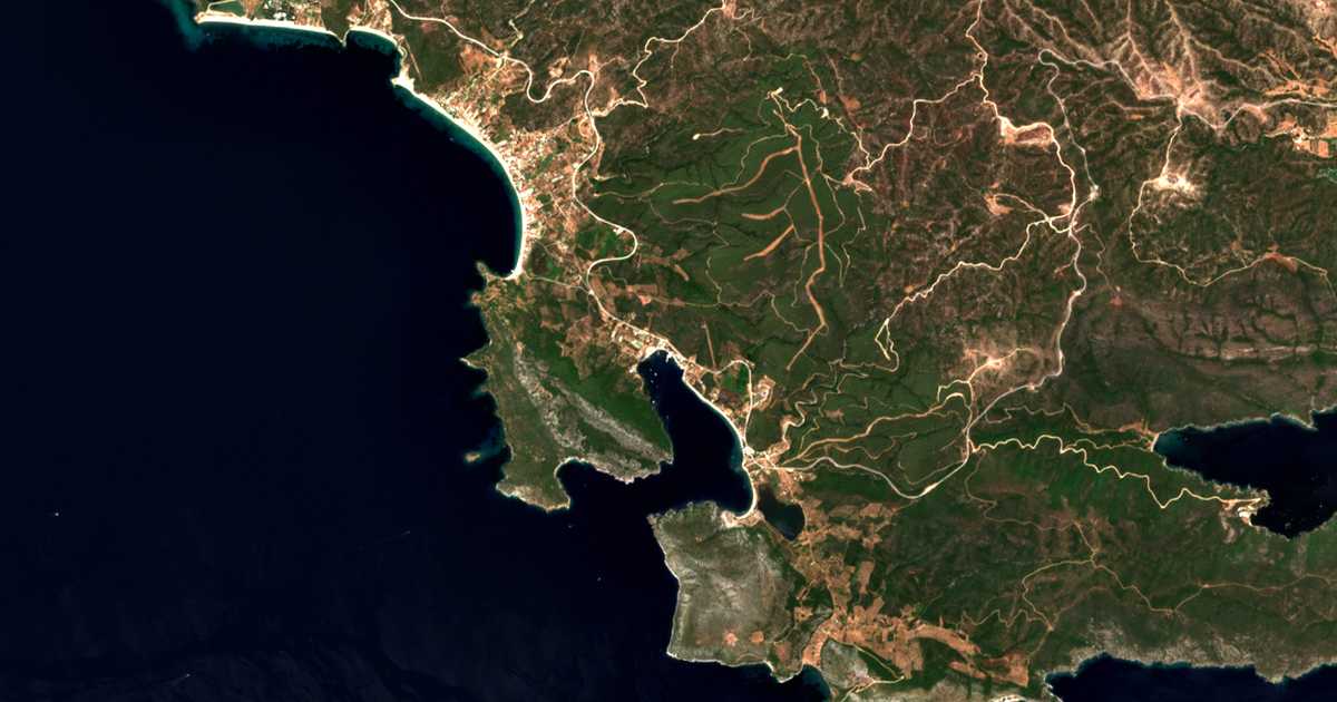 Mapa por satélite de Koufós