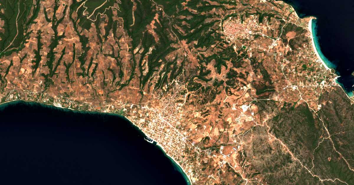 Mapa por satélite de Nikíti