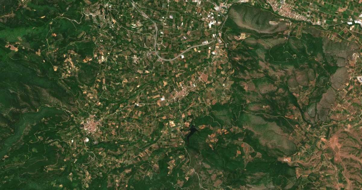 Mapa por satélite de Platáni