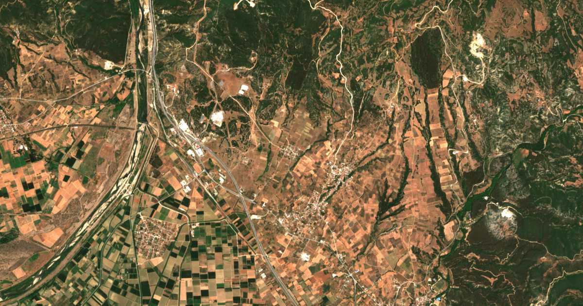 Mapa por satélite de Thermopigí
