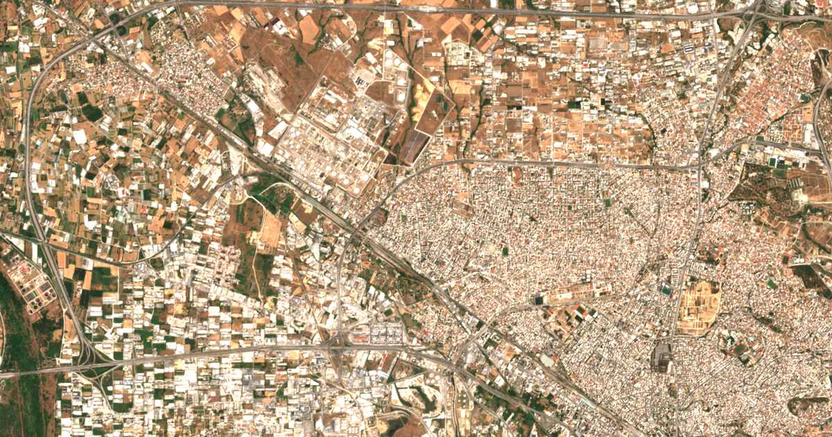 Mapa por satélite de Elefthério - Kordelió