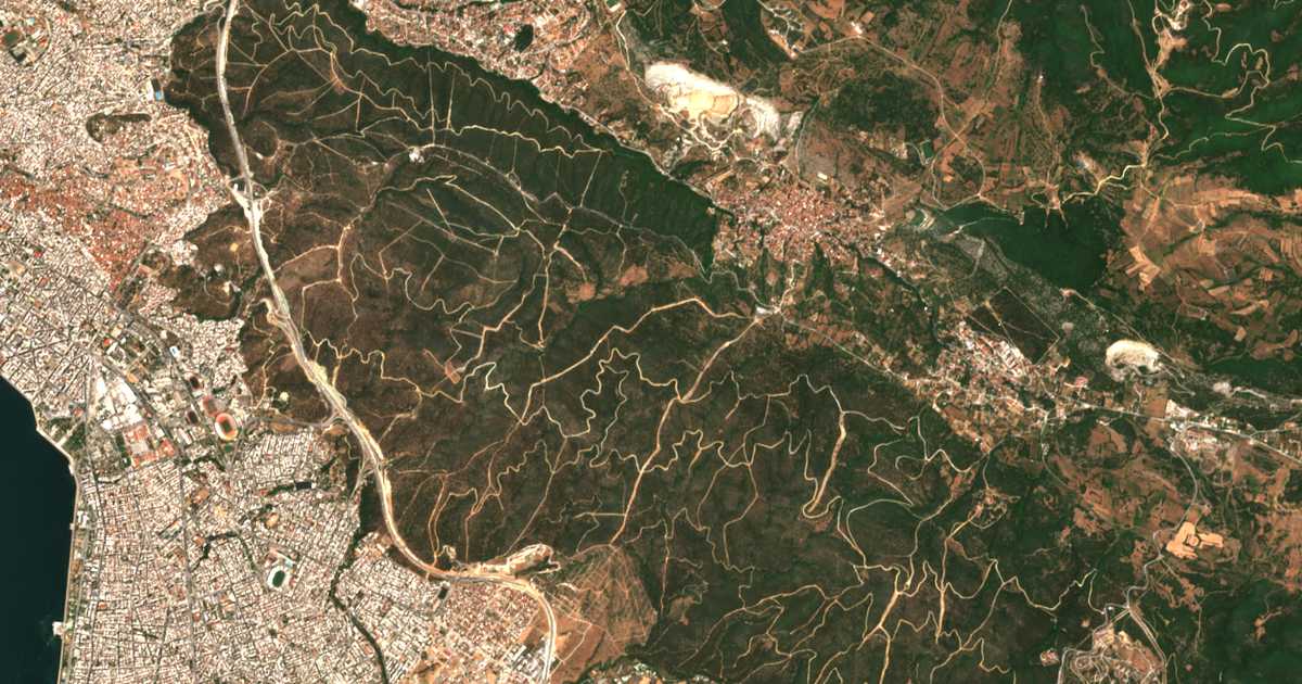 Mapa por satélite de Krános