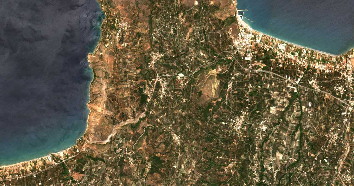 Mapa por satélite de Kalydonía