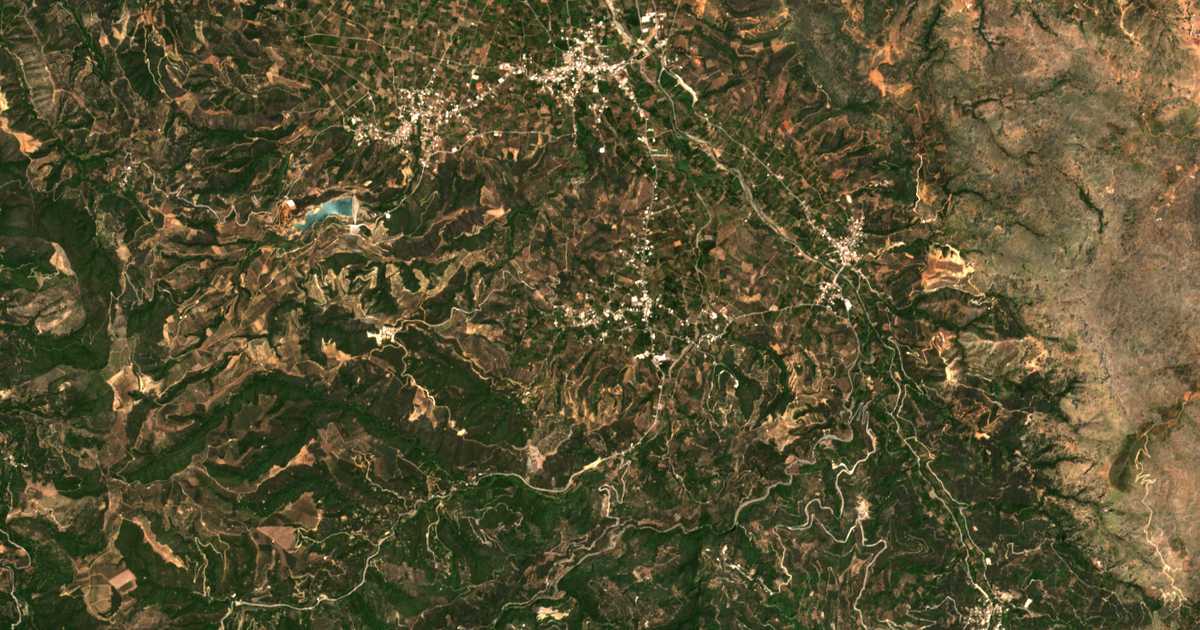 Mapa por satélite de Skinés