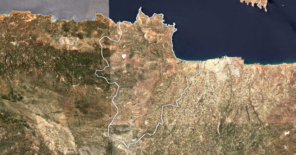 Imagen de satélite con el límite trazado: Malevizi