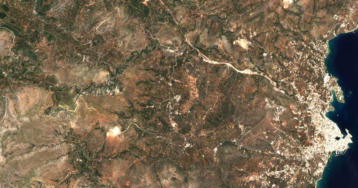 Mapa por satélite de Éxo Lakkónia
