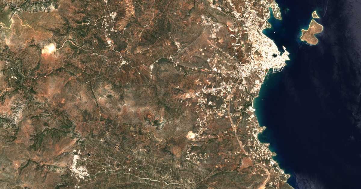 Mapa por satélite de Kályvos