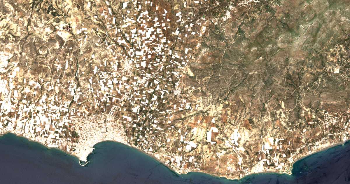 Mapa por satélite de Vaïniá