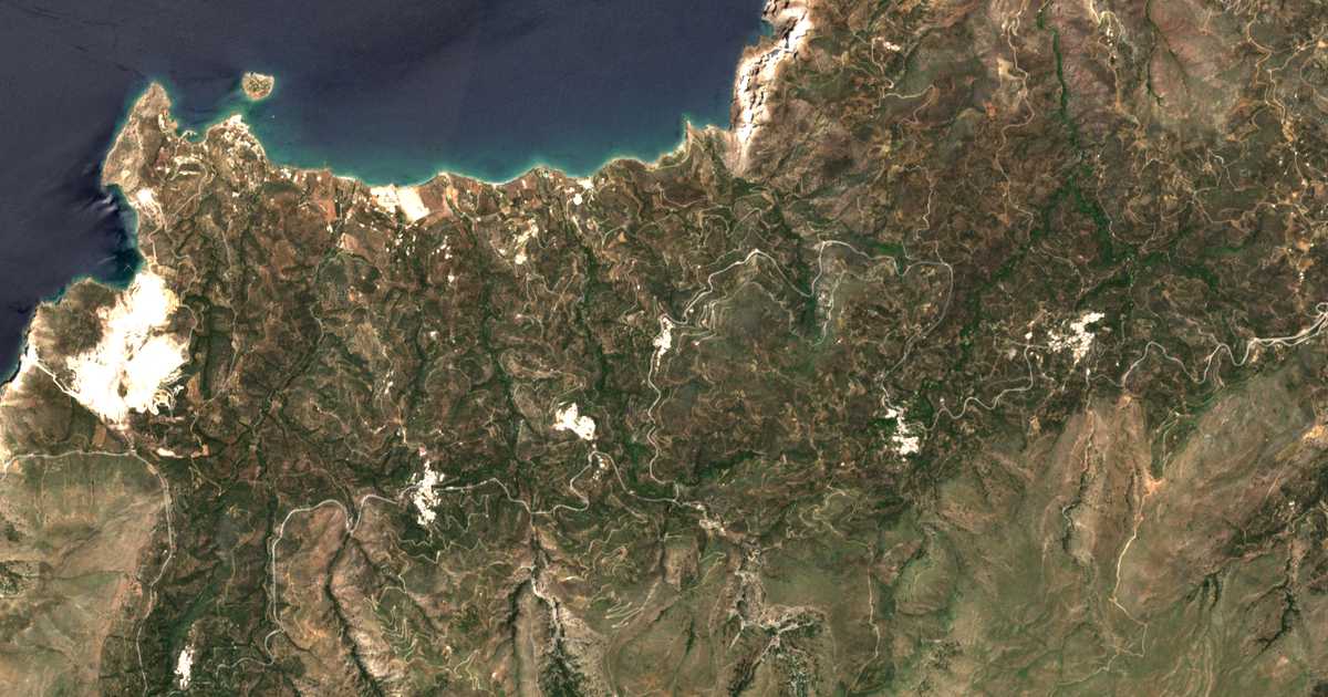 Mapa por satélite de Myrsini