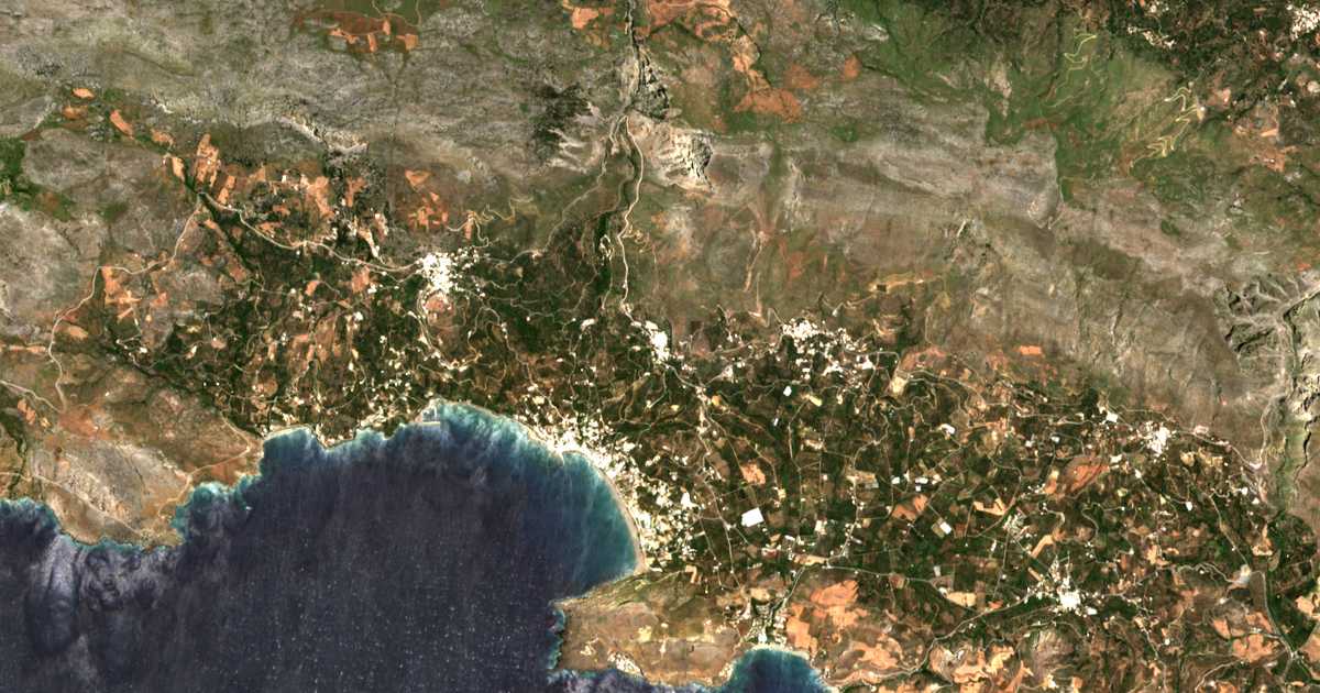 Mapa por satélite de Mýrthios