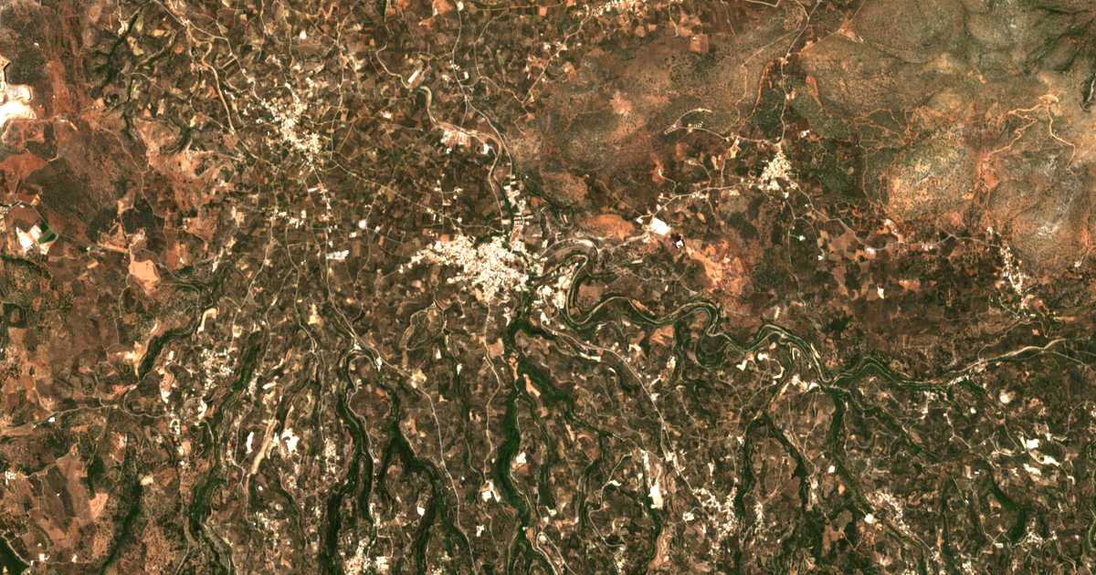Mapa por satélite de Dáfni