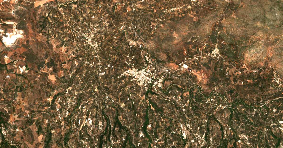 Mapa por satélite de Pérama