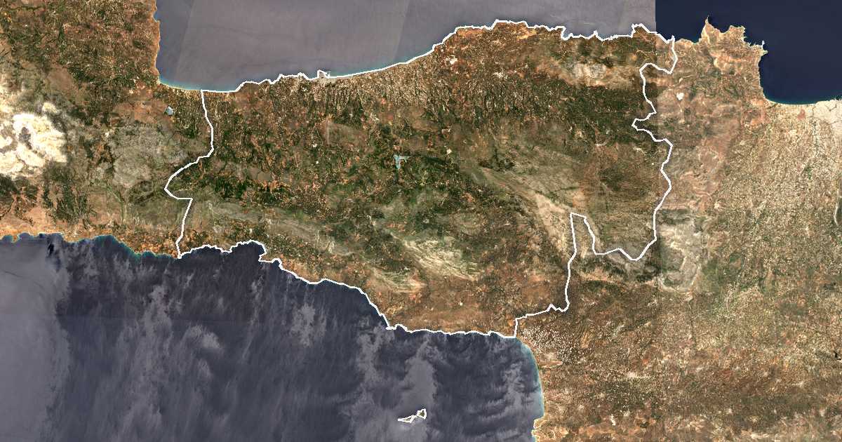 Imagen de satélite con el límite trazado: Unidad periférica de Rétino