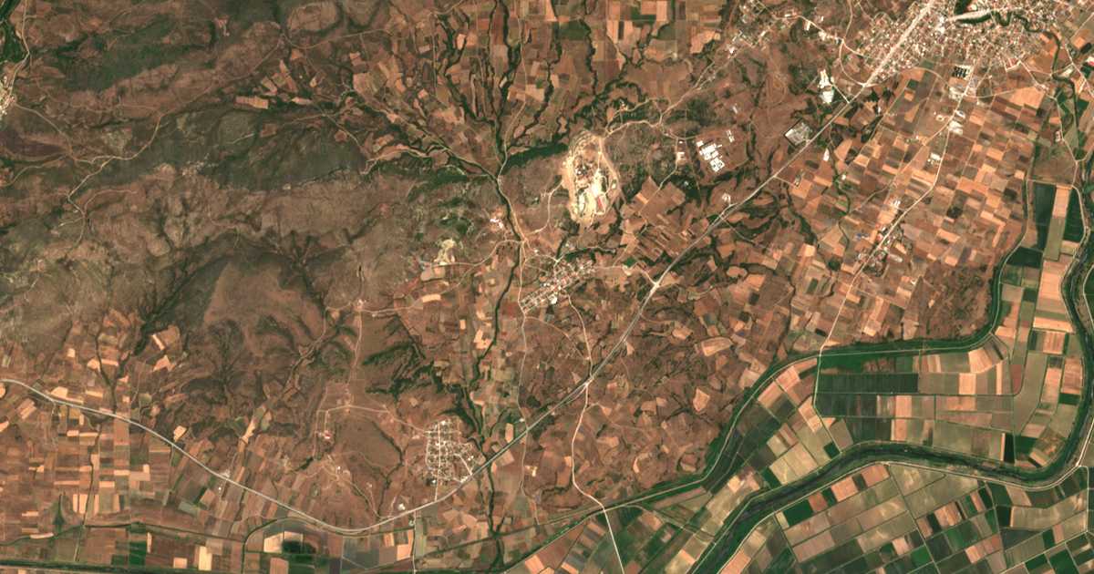 Mapa por satélite de Dorískos